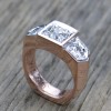 Alicia's Old European Diamonds set in Red Gold Custom Wedding Ring