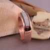 Custom Men's Red Gold Wedding Ring with Fossil Walrus Ivory !nlay